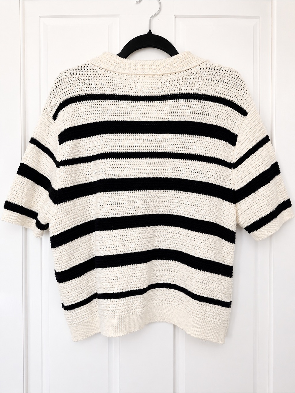 NWT Universal Thread Black & Cream Striped Polo Sweater - Picture 2 of 5